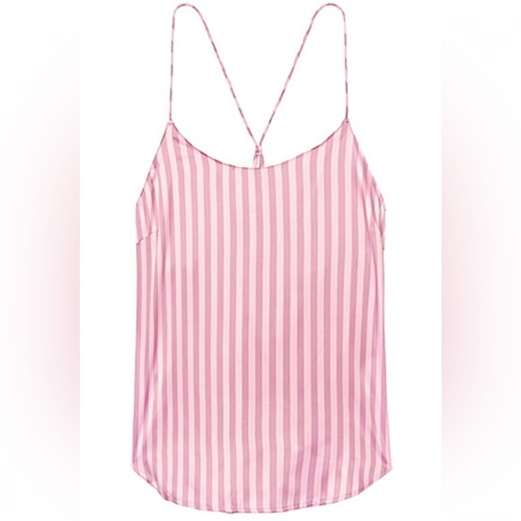 VICTORIA’S SECRET Pink Striped Camisole Shorts Matching Set Silk Satin Y2K - XS - Picture 13 of 16